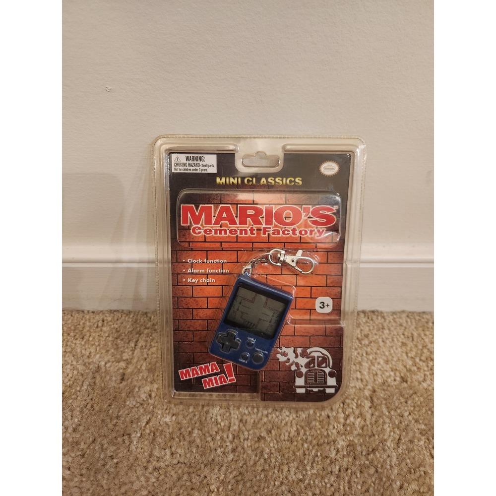 Nintendo Mini Classics Mario's Cement Factory Handheld Game Keychain New Sealed